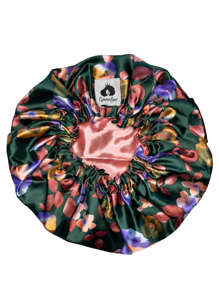 Full Bloom Reversible Satin Bonnet